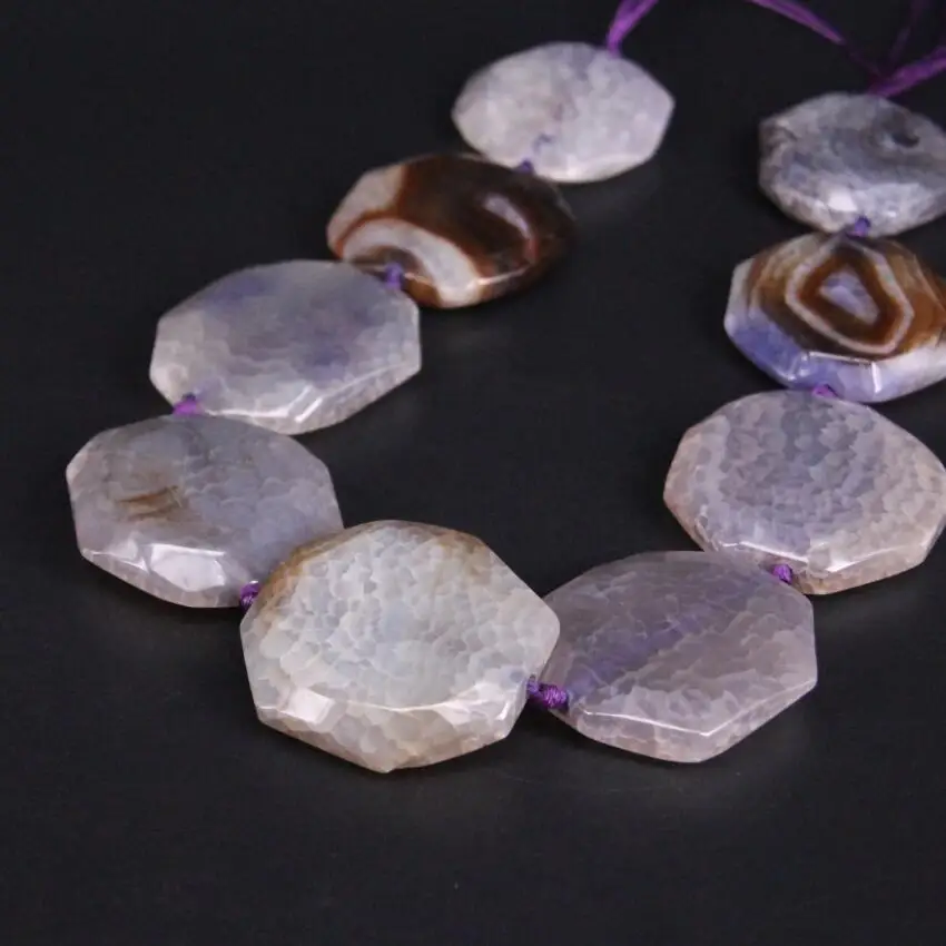 Large Size Approx9PCS/strand Purple Dragon Veins Agates Drusy Faceted Slab Cut Nugget Beads Natural Stone Slice Pendants Jewelry | Украшения