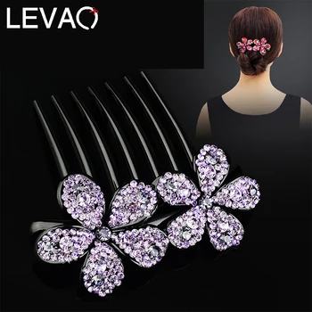 LEVAO Korean Rhinestone Hairpin for Women Hair Comb Flower Ladies Seven-teeth Hair Clip Headwear Girls Hair Ornament Accessories
LEVAO Korean Rhinestone Hairpin for Women Hair Comb Flower Ladies Seven-teeth Hair Clip Headwear Girls Hair Ornament Accessories