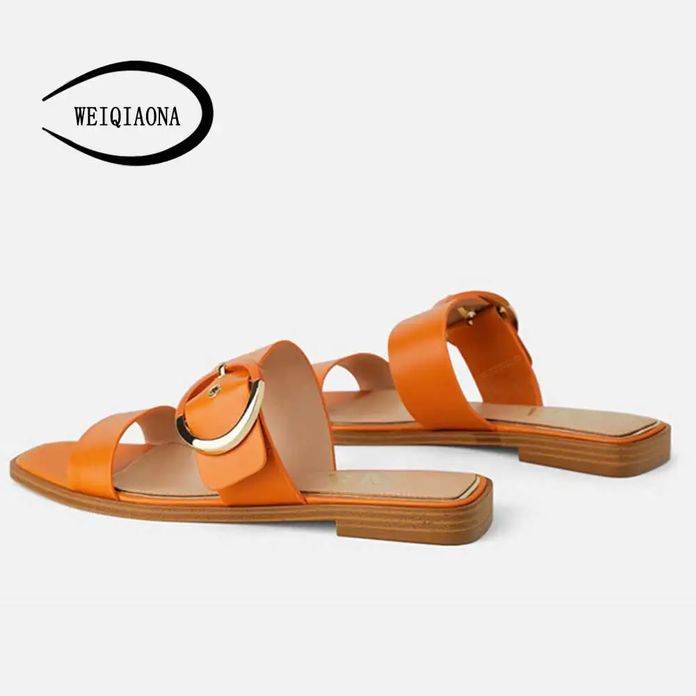 WEIQIAONA 2019 new flat sandals two-color buckle tendon bottom design brand women's shoes
WEIQIAONA 2019 new flat sandals two-color buckle tendon bottom design brand women's shoes