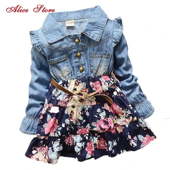 Girls Polka Dot cartoon princess dress Denim floral dress summer dresses Lace Flowers Long Sleeve Kids Free Shipping
Girls Polka Dot cartoon princess dress Denim floral dress summer dresses Lace Flowers Long Sleeve Kids Free Shipping