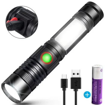 Zoom LED Flashlight USB Rechargeable 18650 battery Powerful T6 torch Side COB Light design WorkLight camp lantern lamp
Zoom LED Flashlight USB Rechargeable 18650 battery Powerful T6 torch Side COB Light design WorkLight camp lantern lamp