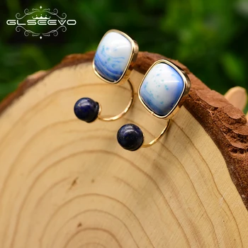 XlentAg Original Natural Lapis Lazuli Blue Colored Glass Stud Earrings For Women Dual Use Earrings Jewelry Kolczyki GE0766A 
XlentAg Original Natural Lapis Lazuli Blue Colored Glass Stud Earrings For Women Dual Use Earrings Jewelry Kolczyki GE0766A