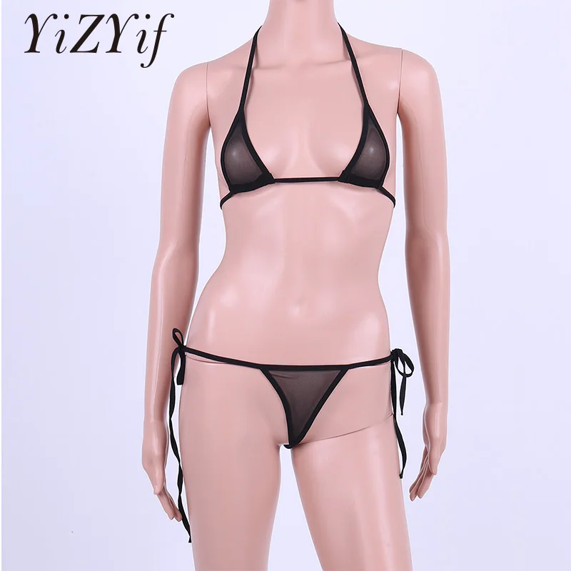 YiZYiF Women Lingerie Set Mesh Halter Bikini Top with Tie Side G-string sexy bra set feminina lingerie set bra and panty set
YiZYiF Women Lingerie Set Mesh Halter Bikini Top with Tie Side G-string sexy bra set feminina lingerie set bra and panty set