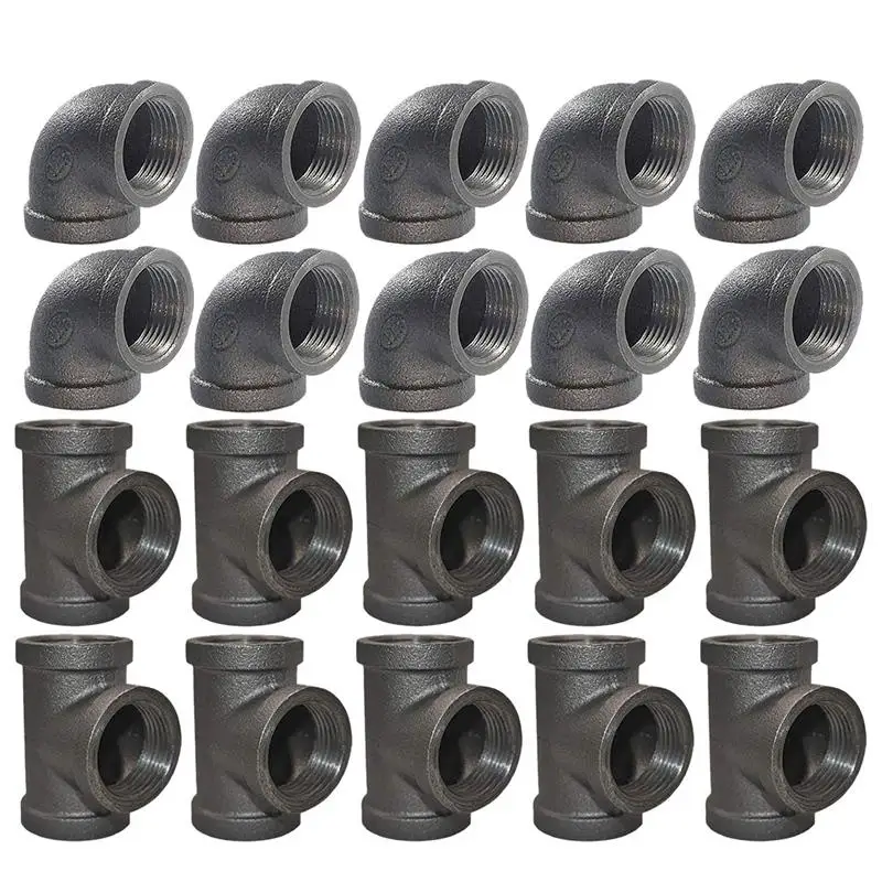 1/2 inch Black Pipe Fittings (10 Pipe Elbows, 10 Pipe Tees) | 1/2 Inch Cast Iron Pipe Fittings, Plumbing Pipe Tee and Elbow Fi
1/2 inch Black Pipe Fittings (10 Pipe Elbows, 10 Pipe Tees) | 1/2 Inch Cast Iron Pipe Fittings, Plumbing Pipe Tee and Elbow Fi