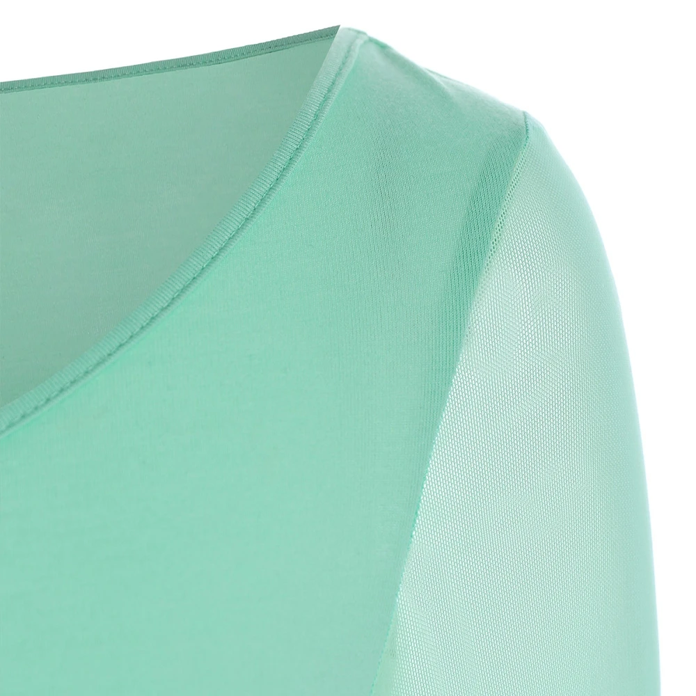 VESTLINDA Lace Flare Sleeve Sheer Panel Blusa Top Women Blouse Shirt Blusas Mujer 2017 Plus Size Women Clothing Summer Blouses 4