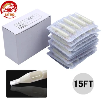 

Disposable Tattoo Tips 50 Pcs 15FT White Plastic Sterile Nozzles Tube Tattoo Supply For Tattoo Shader