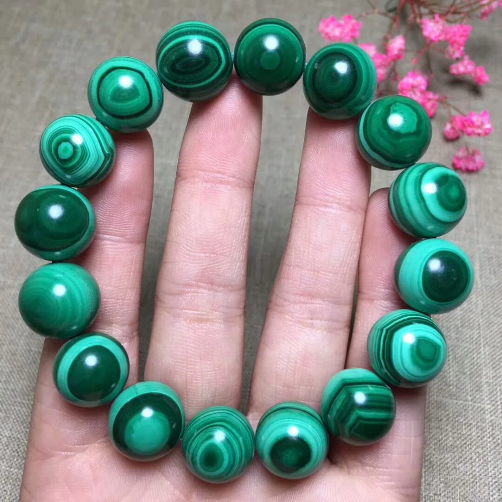 

Natural Green Malachite Chrysocolla Eye Bracelet Round Beads Eye Malachite 10mm 12mm 14mm Woman Men AAAAAA