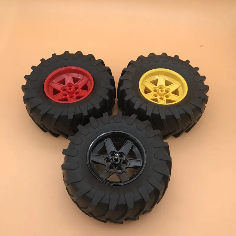 Фото 2Pcs MOC Brick Technic Wheel 107*44mm ZR Rim Wheel+Tire Hub 23798+15038c05 fit with 42054 Building Blocks Car kids gifts | Игрушки и