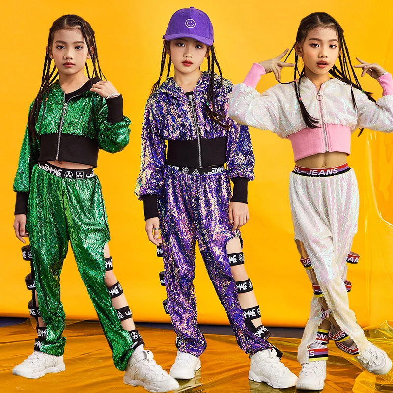 New Fashion Girls Jazz Hip Hop Dance Costumes Children Sequin Performance Clothing Kids Street Dance Outfit Dancing Wear DL3042
New Fashion Girls Jazz Hip Hop Dance Costumes Children Sequin Performance Clothing Kids Street Dance Outfit Dancing Wear DL3042