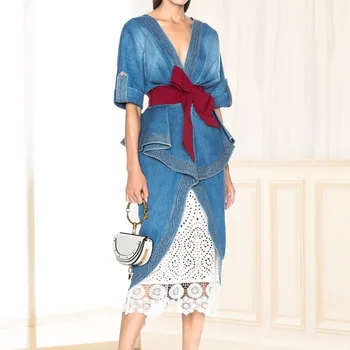 LANMREM 2020 Spring Summer New Fashion Casual Loose V-neck Mid-calf Ssshes Bow Ruffles Hollow Waist Blue Women Set N36705
LANMREM 2020 Spring Summer New Fashion Casual Loose V-neck Mid-calf Ssshes Bow Ruffles Hollow Waist Blue Women Set N36705