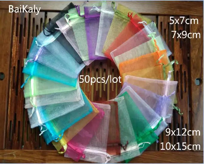 New Hot 50pcs/lot 5x7 7x9 9x12 10x15cm Drawable Organza Bags Wedding Christmas Gift Bags Jewelry Packaging Organza Bag & Pouches
New Hot 50pcs/lot 5x7 7x9 9x12 10x15cm Drawable Organza Bags Wedding Christmas Gift Bags Jewelry Packaging Organza Bag & Pouches