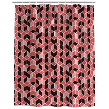 Black and Red Geometric Check Shower Curtain Decorative Fabric Shower Curtain Bath Products Bathroom Decor with Hooks
Black and Red Geometric Check Shower Curtain Decorative Fabric Shower Curtain Bath Products Bathroom Decor with Hooks