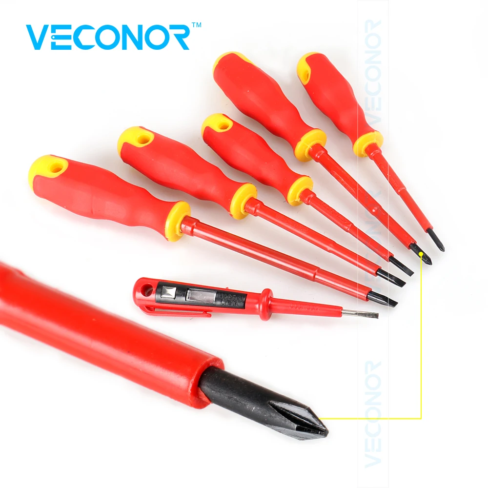 6PCS Set of VDE Insulated Screwdrivers Household Electrical Screwdriver Tool Magnetic Tip 1000V
6PCS Set of VDE Insulated Screwdrivers Household Electrical Screwdriver Tool Magnetic Tip 1000V