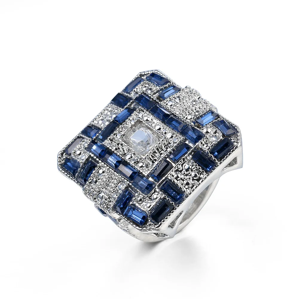 Luckyshine Brand Fashion Vintage Square Women Ring Blue White Zircon Shine Silver Plated Exotic Classy Holiday Women Rings
Luckyshine Brand Fashion Vintage Square Women Ring Blue White Zircon Shine Silver Plated Exotic Classy Holiday Women Rings