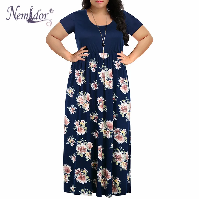 Nemidor 2019 Women O-neck Short Sleeve Patchwork Casual Dress Plus Size 7XL 8XL 9XL Vintage Chevron Print Loose Long Maxi Dress
Nemidor 2019 Women O-neck Short Sleeve Patchwork Casual Dress Plus Size 7XL 8XL 9XL Vintage Chevron Print Loose Long Maxi Dress