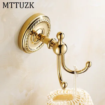 MTTUZK Solid Copper Robe Hook Wall Hook Golden Brass Double Clothes Hanger Towel Hooks Clothes Hook Gancho Bathroom Accessories
MTTUZK Solid Copper Robe Hook Wall Hook Golden Brass Double Clothes Hanger Towel Hooks Clothes Hook Gancho Bathroom Accessories