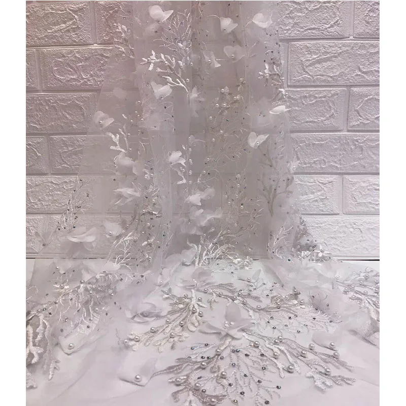 heavy beaded lace fabric white fabric african materials tissu dentelle perles strass luxury french net lace 5yard/lot
heavy beaded lace fabric white fabric african materials tissu dentelle perles strass luxury french net lace 5yard/lot