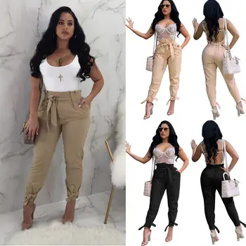 2018 New Women High Waist Solid Pencil Cropped Pants Summer Elastic Lace Up Trousers Fashion Drawstring Pleated Solid Pants
2018 New Women High Waist Solid Pencil Cropped Pants Summer Elastic Lace Up Trousers Fashion Drawstring Pleated Solid Pants