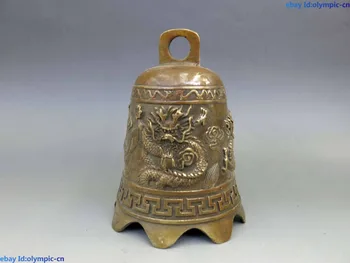 China Brass copper carved Buddhism two dragon bell Statue 
China Brass copper carved Buddhism two dragon bell Statue