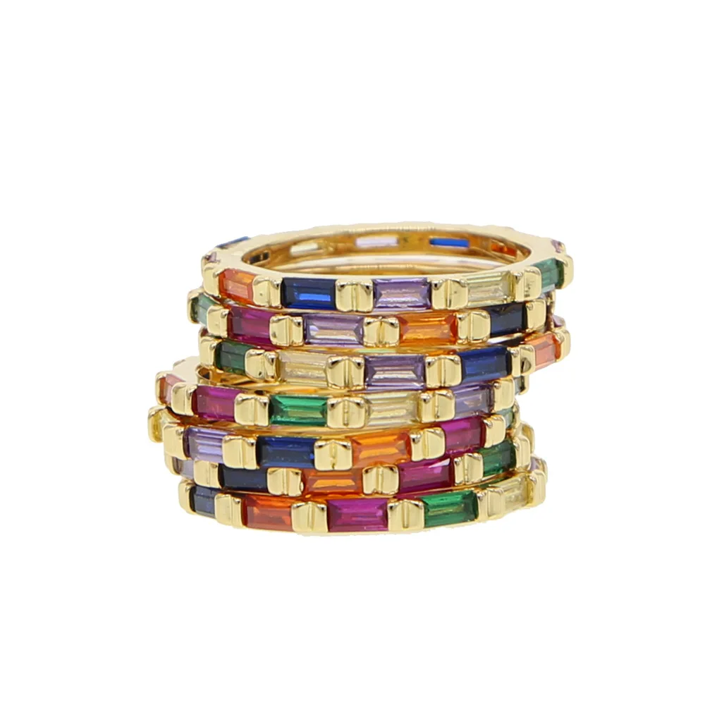 1pcs 2019 new arrived cz jewelry Gold filled paved multi color rainbow cz baguette stack ring for women party wedding gifts
1pcs 2019 new arrived cz jewelry Gold filled paved multi color rainbow cz baguette stack ring for women party wedding gifts