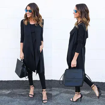 Spring And Summer New Female Wild Solid Color Long Cardigan Coat V-Neck Sleeveless Cardigans The Vest Sleeveless Jacket
Spring And Summer New Female Wild Solid Color Long Cardigan Coat V-Neck Sleeveless Cardigans The Vest Sleeveless Jacket
