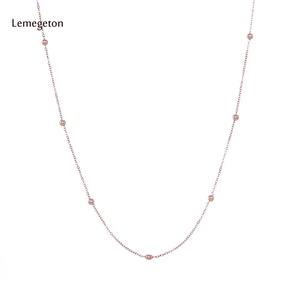 Lemegeton Stainless steel rose gold bead Necklace Women Fashion Jewelry Choker Necklace Gifts
Lemegeton Stainless steel rose gold bead Necklace Women Fashion Jewelry Choker Necklace Gifts