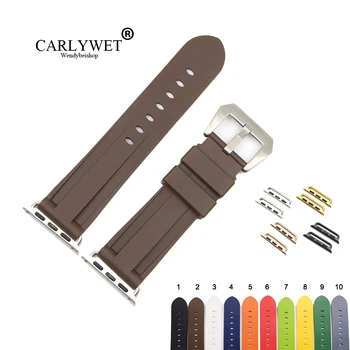 CARLYWET Fashion 38 40 42 44mm Pure Brown Red Silicone Rubber Replacement Wrist Watchband Strap Loops For Iwatch Series 4/3/2/1
CARLYWET Fashion 38 40 42 44mm Pure Brown Red Silicone Rubber Replacement Wrist Watchband Strap Loops For Iwatch Series 4/3/2/1