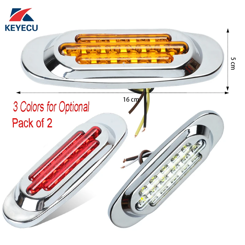 KEYECU 2X 12V 6.5" Amber /Red / Clear Optional LED Side Marker Light Clearance Cab 16 Diode Fits Kenworth Sealed
KEYECU 2X 12V 6.5" Amber /Red / Clear Optional LED Side Marker Light Clearance Cab 16 Diode Fits Kenworth Sealed
