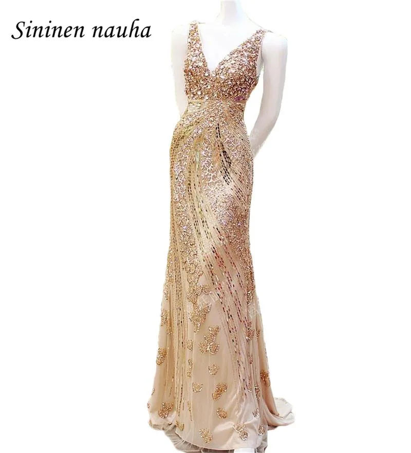Gold Long Evening Party Dresses V Neck Beaded Mermaid Backless Prom Formal Dress Abendkleider Robe De Soiree Vestido De Festa 59
Gold Long Evening Party Dresses V Neck Beaded Mermaid Backless Prom Formal Dress Abendkleider Robe De Soiree Vestido De Festa 59