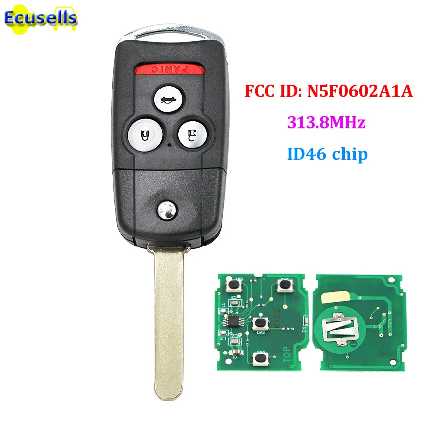 Remote Key Fob 4 Button 313.8MHz ID46 Chip for Acura MDX RDX 2007-2012 FCC ID: N5F0602A1A
Remote Key Fob 4 Button 313.8MHz ID46 Chip for Acura MDX RDX 2007-2012 FCC ID: N5F0602A1A