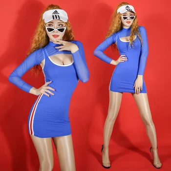 Ds Costumes new nightclub DJ female singer suit sexy jazz dance costumes bar ds performance hip hop clothing blue dress DQS1157
Ds Costumes new nightclub DJ female singer suit sexy jazz dance costumes bar ds performance hip hop clothing blue dress DQS1157