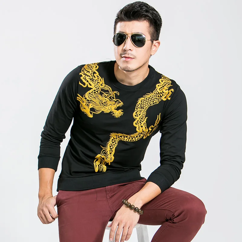 Newest Chinese Style Men's Long sleeve Hoodies Stylish Tide Brand Dragon Embroidery Cotton Casual Sweatshirts Color White Black
Newest Chinese Style Men's Long sleeve Hoodies Stylish Tide Brand Dragon Embroidery Cotton Casual Sweatshirts Color White Black
