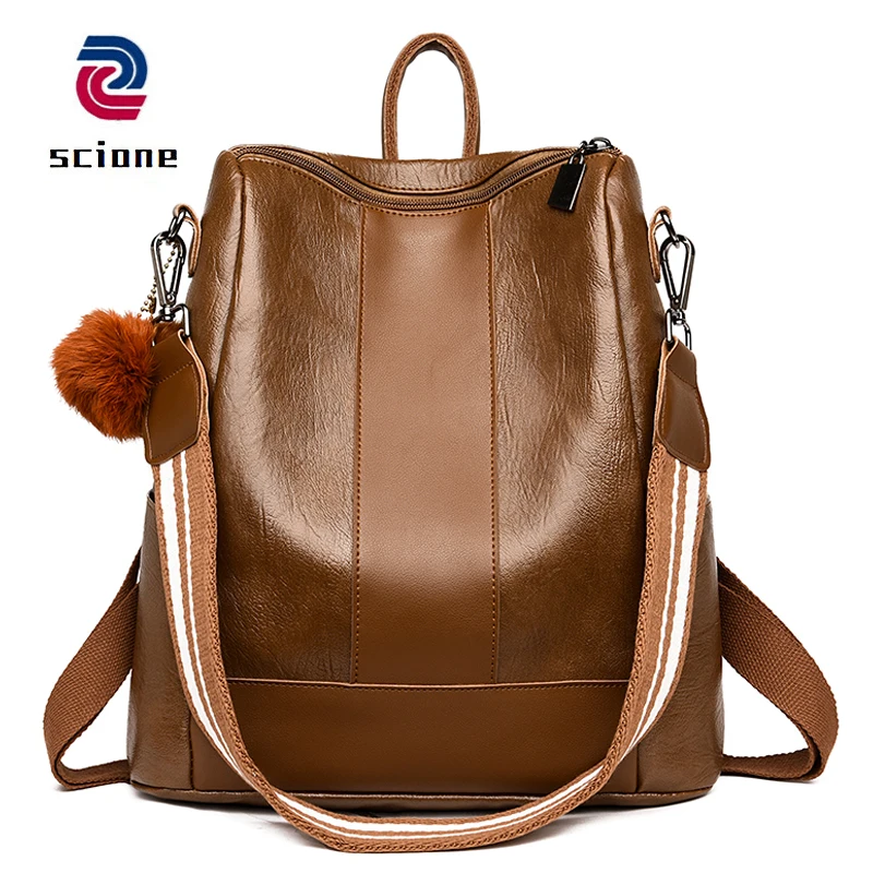 Large Capacity Casual Travel Multifunction Women Bag Soft Leather Vintage Brown Black School Backpack For Teenager Girls Bolsas
Large Capacity Casual Travel Multifunction Women Bag Soft Leather Vintage Brown Black School Backpack For Teenager Girls Bolsas