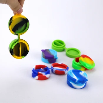 

10ml Silicone Dab wax jar butane Storage Boxes with lid , Non-stick bho Silicone concentrate Slick oil container jars