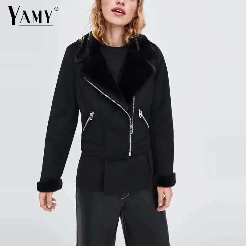 Winter Plus velvet Women Jacket warm long sleeve zipper faux leatter jacket women Thick black Motorcycle Outerwear biker jacket
Winter Plus velvet Women Jacket warm long sleeve zipper faux leatter jacket women Thick black Motorcycle Outerwear biker jacket