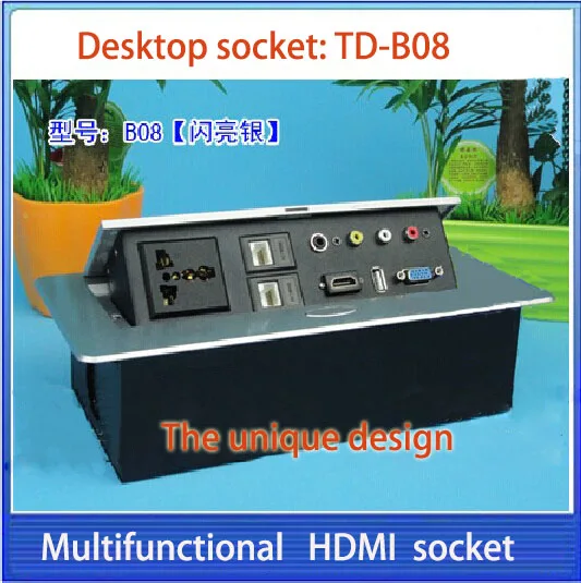 Tabletop socket /hidden/VGA, 3.5 audio, HDMI, USB, network,RJ45 video Information outlet box /High-grade desktop socket /TD-B08
Tabletop socket /hidden/VGA, 3.5 audio, HDMI, USB, network,RJ45 video Information outlet box /High-grade desktop socket /TD-B08