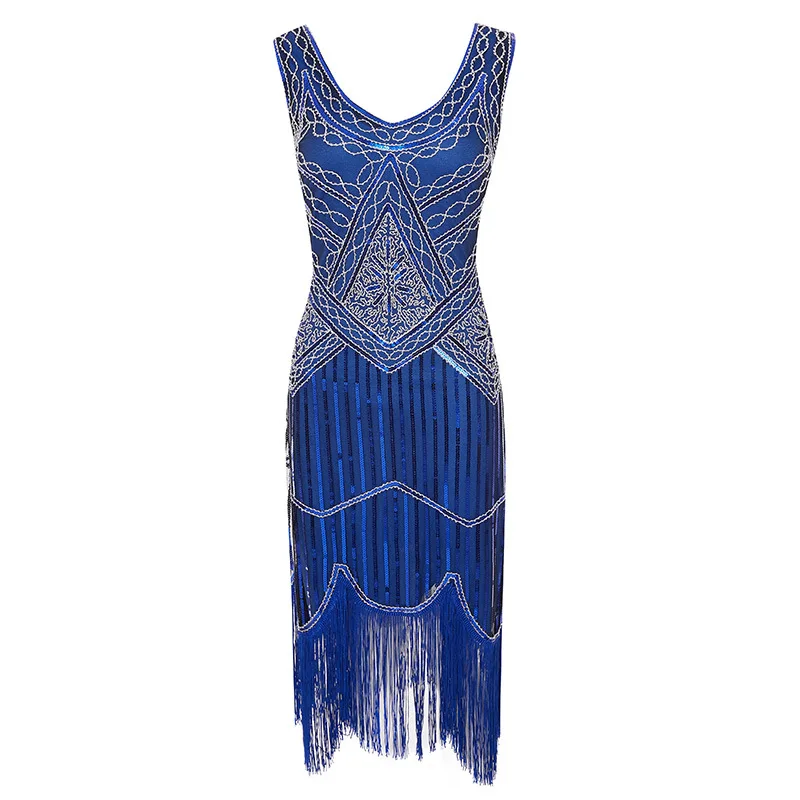 Newest Women's 1920s Vintage Sequin Full Fringed Deco Inspired Flapper Dress Roaring V Neck Great Gatsby Dress Vestidos XS-4XL
Newest Women's 1920s Vintage Sequin Full Fringed Deco Inspired Flapper Dress Roaring V Neck Great Gatsby Dress Vestidos XS-4XL