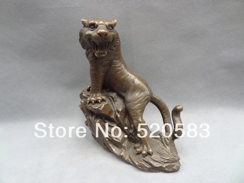 free 9" Chinese Pure Bronze Animals Sculpture Zodiac Fierce Hill Up Tiger Statue fast
free 9" Chinese Pure Bronze Animals Sculpture Zodiac Fierce Hill Up Tiger Statue fast
