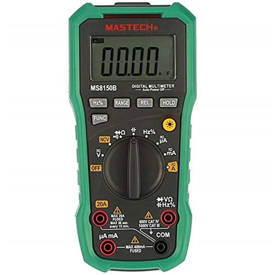Mastech MS8150D Digital Multimeter Auto Range Ture RMS 6600 Counts Portable Tester Meter Electrical Instrument Diagnostic-tool
Mastech MS8150D Digital Multimeter Auto Range Ture RMS 6600 Counts Portable Tester Meter Electrical Instrument Diagnostic-tool