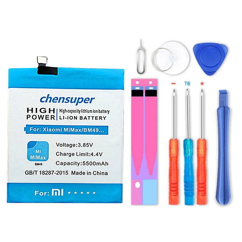 NEW chensuper Original Battery BM49 For Xiaomi Mi Max Bateria 5500mAh Li-Polymer Mobile Phone Batteries With
NEW chensuper Original Battery BM49 For Xiaomi Mi Max Bateria 5500mAh Li-Polymer Mobile Phone Batteries With