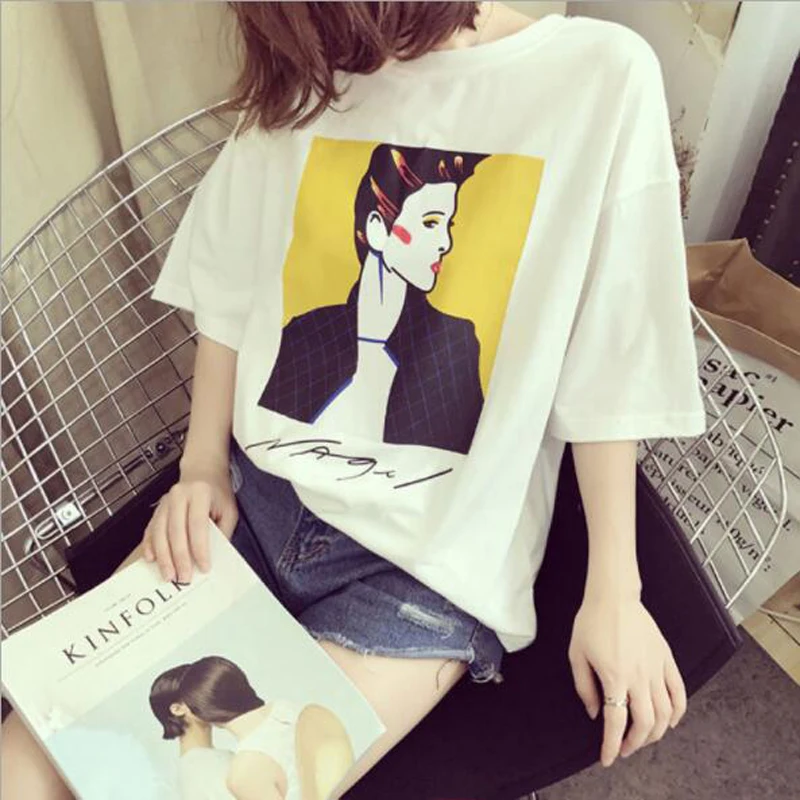 Spring Summer T shirt Woman Fashion Print Short Sleeve O Neck Cotton Woman Tshirt Top Casual Slim Fit Camiseta Mujer
Spring Summer T shirt Woman Fashion Print Short Sleeve O Neck Cotton Woman Tshirt Top Casual Slim Fit Camiseta Mujer