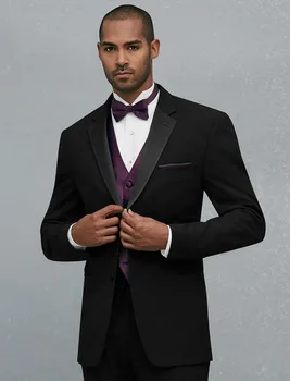 New Arrival Two Buttons Black Groom Tuxedos Groomsmen Men's Wedding Prom Suits Custom Made (Jacket+Pants+Vest+Tie) K:173
New Arrival Two Buttons Black Groom Tuxedos Groomsmen Men's Wedding Prom Suits Custom Made (Jacket+Pants+Vest+Tie) K:173