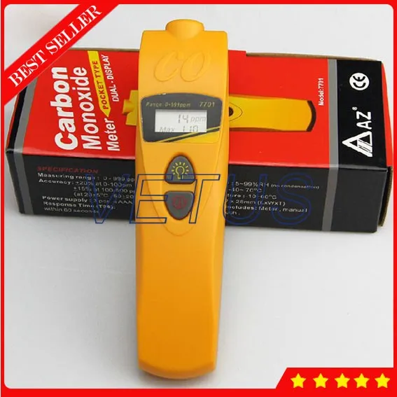 AZ7701 Pocket Type CO Meter Gas Analyzer Meter Carbon Monoxide Meter detector Gas Analyzer Monitor with CO Range 0 to 999ppm
AZ7701 Pocket Type CO Meter Gas Analyzer Meter Carbon Monoxide Meter detector Gas Analyzer Monitor with CO Range 0 to 999ppm
