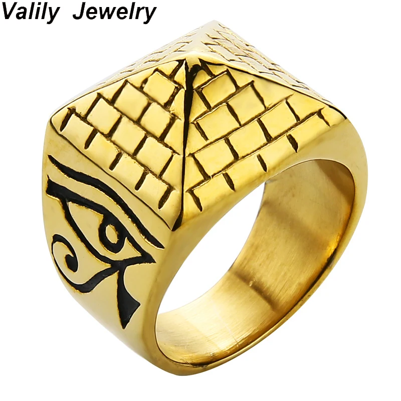 EdgLifU Men Gold Ring Horus Eyes Anubis Pattern Triangle Pyramid Ring Simple Stainless Steel ring Jewelry For Men Drop Shipping
EdgLifU Men Gold Ring Horus Eyes Anubis Pattern Triangle Pyramid Ring Simple Stainless Steel ring Jewelry For Men Drop Shipping