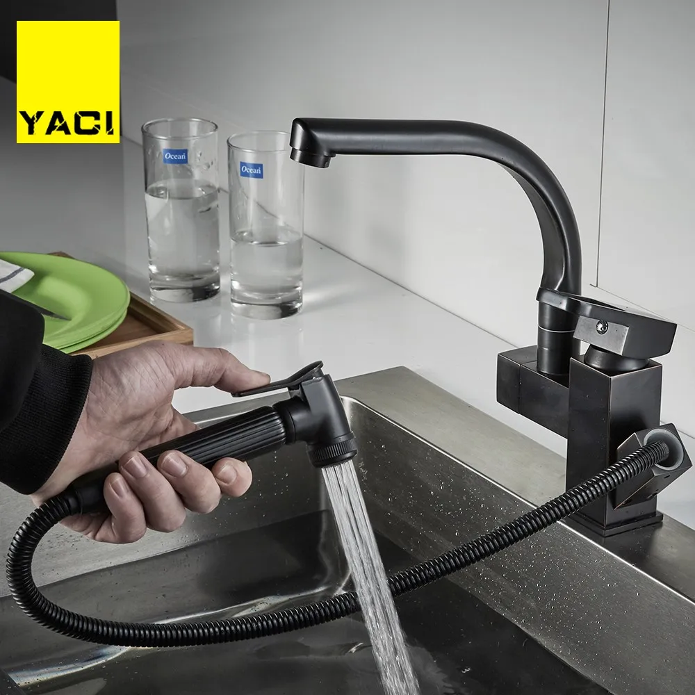YACI Kitchen Faucets Pull Out Shower Sprayer Deck Mount sink vessel kitchen sink faucet Dual Spout for Kitchen Mixer Taps
YACI Kitchen Faucets Pull Out Shower Sprayer Deck Mount sink vessel kitchen sink faucet Dual Spout for Kitchen Mixer Taps