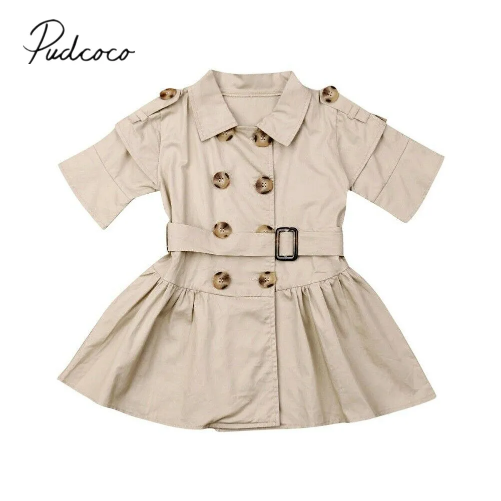 2019 Children Summer Clothing Kids Baby Girls Shortsleeves Clothes Double-Breasted Wind Coat Dress Fashion Clothes Gown 2-7T
2019 Children Summer Clothing Kids Baby Girls Shortsleeves Clothes Double-Breasted Wind Coat Dress Fashion Clothes Gown 2-7T