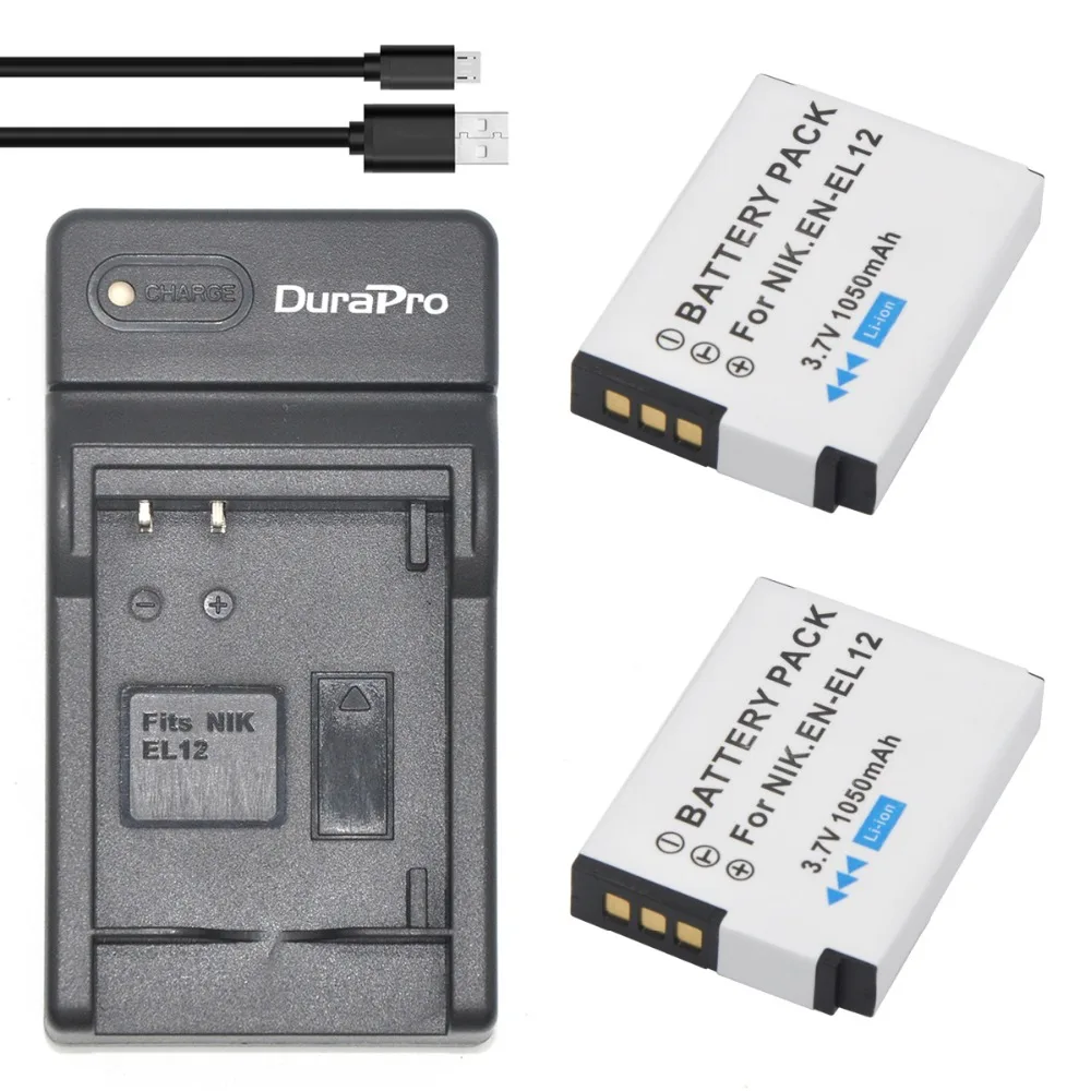 Durapro 2pc EN-EL12 ENEL12 EN EL12 Li-ion Battery 3.7V 1050mAH Batteria +USB Charger for Nikon S8200 S9100 S9200 S9300 P300 P310
Durapro 2pc EN-EL12 ENEL12 EN EL12 Li-ion Battery 3.7V 1050mAH Batteria +USB Charger for Nikon S8200 S9100 S9200 S9300 P300 P310