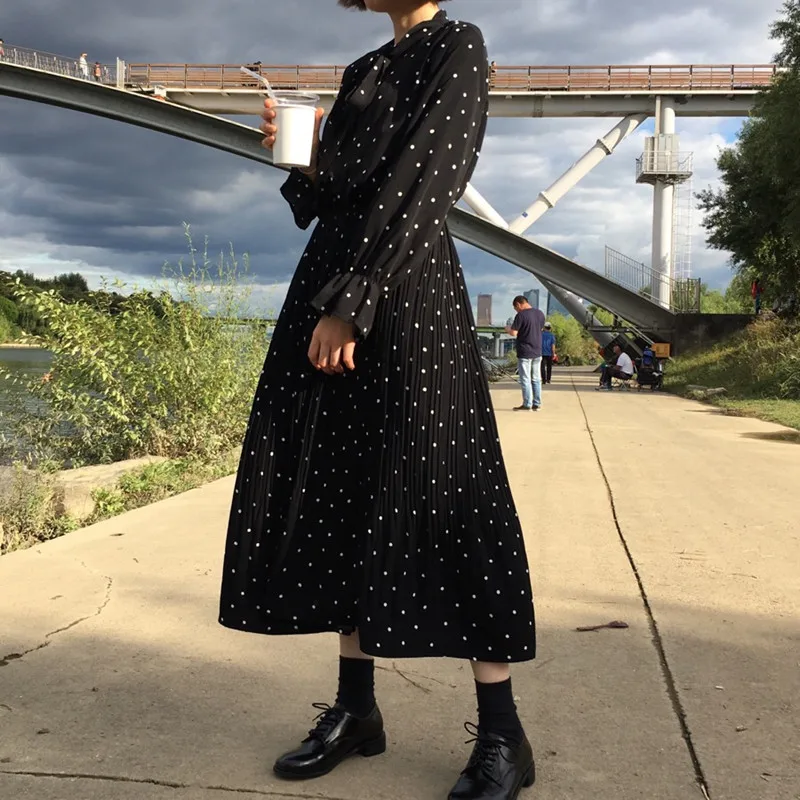 Must Have! Polka Dot Black a Line Dress Ruffles Long Dress Spring Vintage Robe Longue Vestido Largo Vestiti Lunga
Must Have! Polka Dot Black a Line Dress Ruffles Long Dress Spring Vintage Robe Longue Vestido Largo Vestiti Lunga