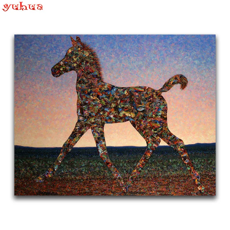 DIY 3D Diamond mosaic Animal colorful Full Square painting Horse Round embroidery Cross stitch decoration | Дом и сад