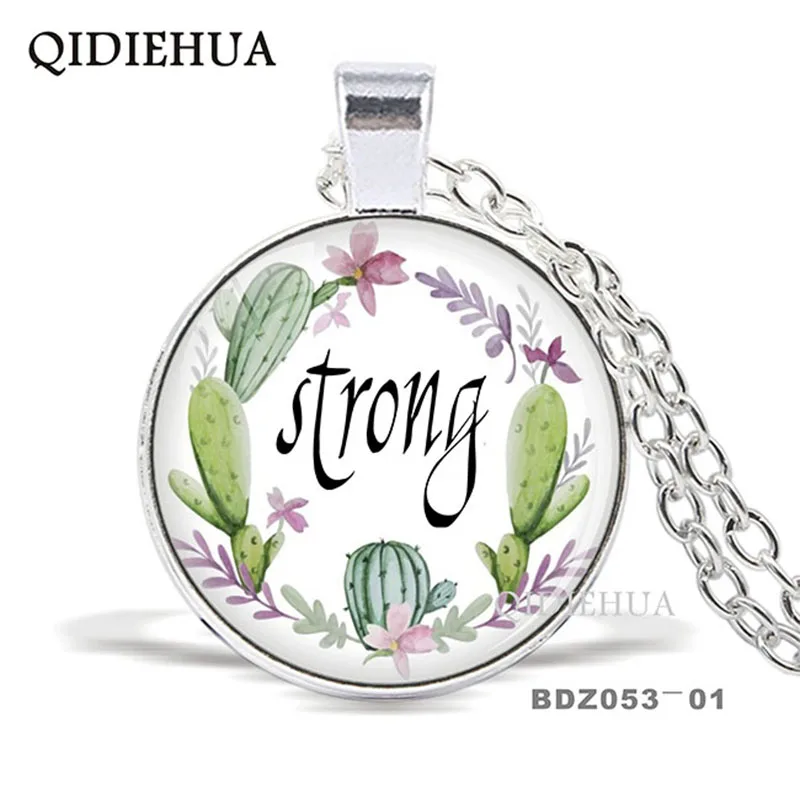 New Strong Cactus Necklace Dome Glass Necklace Pendant Inspirational Art Letter Necklace for Women Men Gifts Jewelry Wholesale
New Strong Cactus Necklace Dome Glass Necklace Pendant Inspirational Art Letter Necklace for Women Men Gifts Jewelry Wholesale